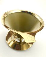 Qahwa Cup Gold Pour Over Coffee Dripper - Titanium Coated Stainless Steel Reusable Paperless Coffee Filter – Single... N5