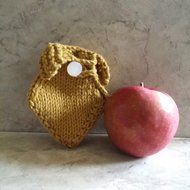 Apple Cozy Hand Knit Cotton 15mm round Button Dijon Mustard N3