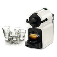 Nespresso Original Line Inissia Titanium Espresso Maker Bundle with Set of 6 Italian Espresso Glasses N4