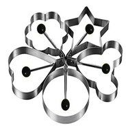 Jason&Aerobic Fried Egg Mold Stainless Steel 5 Patterns Pacakage of 5 N4