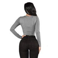 Bandage Blouse,Laimeng Women Cotton Blend Autumn Winter Strap Casual Shirt T-shirt Top Blouse (M, Gray) N8
