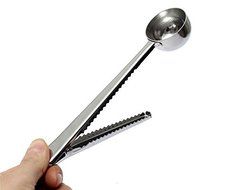 M-W Stainless Steel Coffee/Tea Scoop with Integrated Bag Clip(Pack of 3) N4