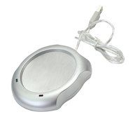 USB Power Suply Coffee Tea Mug Warmer Heating Cup Mat Pad Coasters Home Office Use Silver