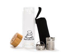 Premium Double-Walled Glass Tumbler by Samata Life, Tea Infuser, Fruit Infuser Water Bottle with Neoprene Sleeve... N5