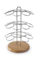 Elegant 30 Pod Chrome & Bamboo Counter-top K-Kup Capsule Holder | NL118999