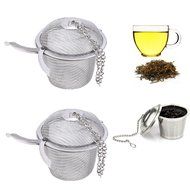 WHOSEE 2-Pack Creative Stainless Steel Ball Tea Strainer Infuser Mesh Filter Loose Leaf Spice Size M N5