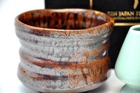 Japanese Mino Yaki ware Matcha Bowl And Tea Ceremony Set Green Tea 11 / 11 / 8.5cm (4.3 / 4.3 / 3.3inch)[7366] N4