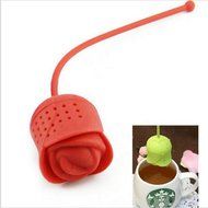 1Pc Silicone Rose Design Tea Leaf Strainer Herb Spice Infuser Teacup Teapot Cup Filter Random Color N2