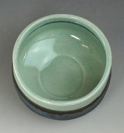 [Matcha Bowl] Mino-yaki Blue ground 'Kaniri' Matcha Chawan [Japan Import] N2