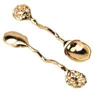 Cy3Lf small iris retro palace gold spoon for ice cream Coffee Scoop or Coffee Scoop(PACK OF 5) N5