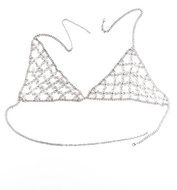 Underwear, PHOTNO Flower Retro Fashion Silver Bra Body Necklace Chain Bikini Chain N4