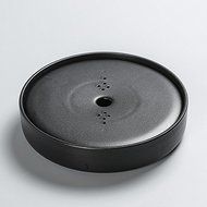 CCWY Black ceramic tray day double bubble water round large tea pot sea drainage tea wholesale,Clouds of black... N2