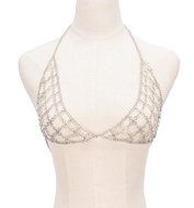 Underwear, PHOTNO Flower Retro Fashion Silver Bra Body Necklace Chain Bikini Chain N5