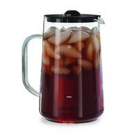 80-Ounce Dishwasher-Safe, Iced Tea Maker with Glass Carafe and Removable Water Tank, Black and White N4