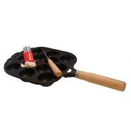 Cast Iron Takoyaki Pan With Takoyaki Pin N Brush