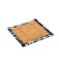 CCWY Natural bamboo coasters hand-sewn cotton, linen fabrics linen tea pot mats Kung Fu tea ceremony accessories... N3