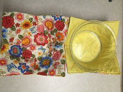 Multi Floral Yellow,gift,handmade,Hot Cold Bowl Cozy,Microwave Bowl Cozie,Fabric Trivet,Hot pad,Pot Holder,Cotton...