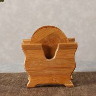CCWY Authentic wholesale coasters in vertical bamboo saucer Cup holders set of six men Kung Fu tea of tea ceremony... N2