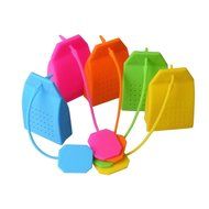 ERolldeeP Tea Infuser Classic Bag Shape - Premium Silicone (BPA Free), Set of 5, [Fun Colors - Baby Blue, Hot... N2