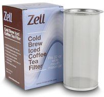 Zell Cold Brew Coffee, Iced Coffee and Iced Tea Maker Infuser, Stainless Steel Filter - 32 Oz N4