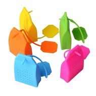 ERolldeeP Tea Infuser Classic Bag Shape - Premium Silicone (BPA Free), Set of 5, [Fun Colors - Baby Blue, Hot... N3