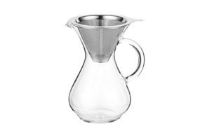 CoastLine Pour Over Coffee Kit | Includes 4-Cup Carafe with Stainless Steel Reusable Filter, Pour-Over Kettle... N4