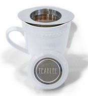 Teablee Tea Strainer 304 Stainless Steel Brew-in-Mug Loose Leaf Tea Infuser with Silicone-Lined Lid (4 inches... N6