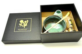 Japanese Mino Yaki ware Matcha Bowl And Tea Ceremony Set Green Tea 11.5 / 11.5 / 8cm (4.5 / 4.5 / 3.1inch)[7374] N6