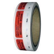 Tamper Evident, Seal, 1x2in, Red/Wht, PK250