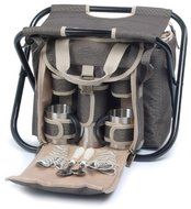 Polyester Folding Seat with Coffee Service for 2 in Gray