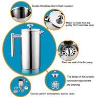 Sure-up European Double Stainless Steel Coffee Press Pot French press(1 Liter)OSUN N8