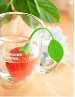 Red Cute Teapot Teacup Strawberry Design Silicone Tea Strainer Infuser Filter Bag Teabag Food Safety Silicone... N7