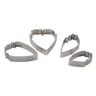 Sher FOUR-C 4pcs Stainless Steel Heart Peony Flower Biscuit Cake Cookie Cutters Baking Mould Cookie Fondant Decorating... N4