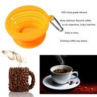 JSS Silicone Collapsible coffee filter with a Free Hook, Tea Dripper Cone, Pour Over Coffee Brewer, Carafe Infuser... N33