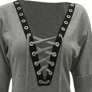 Women's Blouse,Laimeng Autumn Winter Open Collar Bandage Bat Sleeve Sweater Coat Blouse (XL, Wine Red) N11