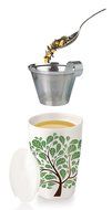 Tea Forte KATI Single Cup Loose Leaf Tea Brewing System, Insulated Ceramic Mug with Tea Infuser and Lid, Spring... N6