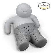 A-forest 4 Pcs Tea Filters Design Mr Silicone Tea Infuser Leaf Herbal Tea Strainer Loose Tea N4
