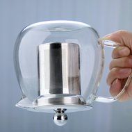 Glass Teapot with Stainless Steel Infuser and Lid,26oz/750ml Borosilicate Ultralight High Heat Resistance Teapots... N5