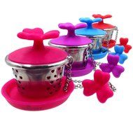 Makimy Clover Tea Infuser - Fuchsia - The Perfect Tea Steeper with Drip Tray - Best Tea Strainer for Loose Leaf... N6