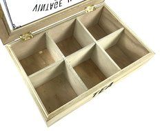 General Store Vintage Rustic Tea Bag Box Caddy Storage Chest Shabby Chic