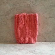 2 in 1 Cotton Knit Coffee Cup Cozy Tangerine