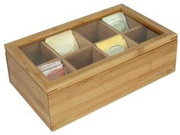 Home Basics Bamboo Tea Box with Window