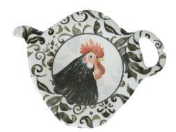 Tea Bag Holder Melamine Black Chicken Design