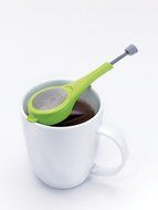 Fackelmann 49135 6, 9x1, 6" Of Pp/Stainless Steel Tea Infuser With Press, Green N2