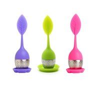 3pcs Tea Infuser Leaf Strainer Handle with Steel Ball Silicone Leaf Lid (Pack of 3) N2