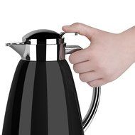 Emsa Campo Stainless Steel Thermal Carafe with Glass Liner, 34 oz, Black N6