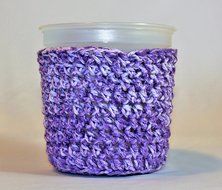 Handmade Crochet Ice Cream Pint Cozy in Purple Splash N5