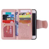 iPhone 7 Case, iPhone 7 Wallet Case,PHEZEN Beauty Flower Girl Cat Design PU Leather Wallet Case Stand Flip Case... N67