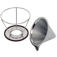 CoZroom Stainless Steel Coffee Filter, Reusable Cone with Pour Over Coffee Stand Permanent Coffee Filter for 2... N6