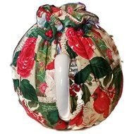 Teapot Cozy Christmas themed with Red cardinals and Poinsettias for 5-8 cup teapot #406 N4